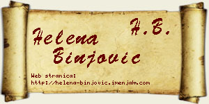 Helena Binjović vizit kartica